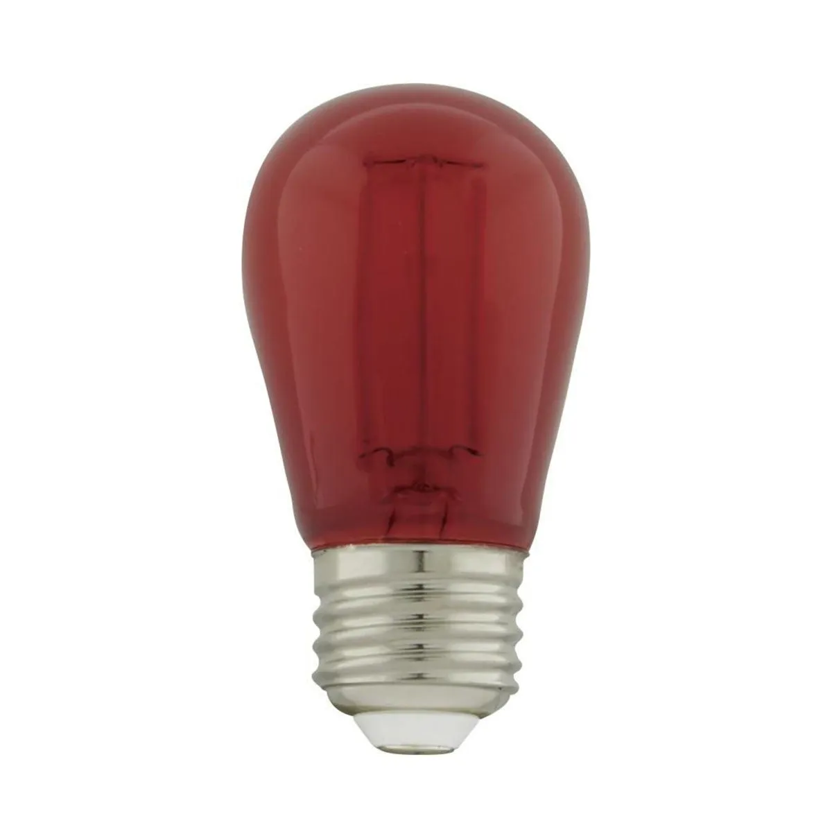 S14 Filament LED Bulb, 1W, 10lm, E26 Base, Transparent Red Finish, Pack Of 4