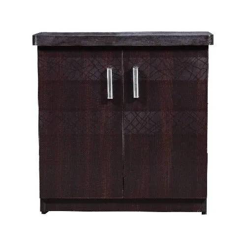 Scribble Textured 2 Door Cabinet | Shoerack for Home Wooden