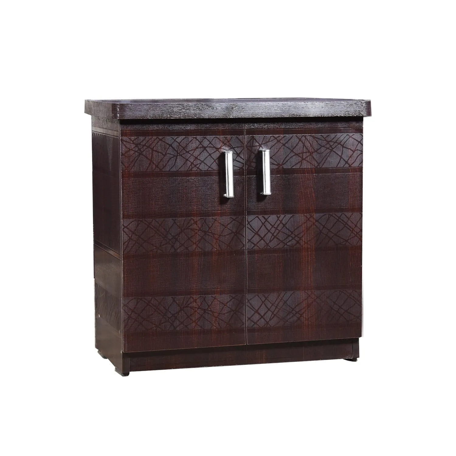 Scribble Textured 2 Door Cabinet | Shoerack for Home Wooden