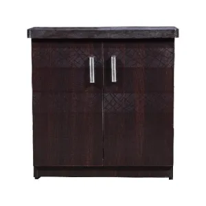 Scribble Textured 2 Door Cabinet | Shoerack for Home Wooden