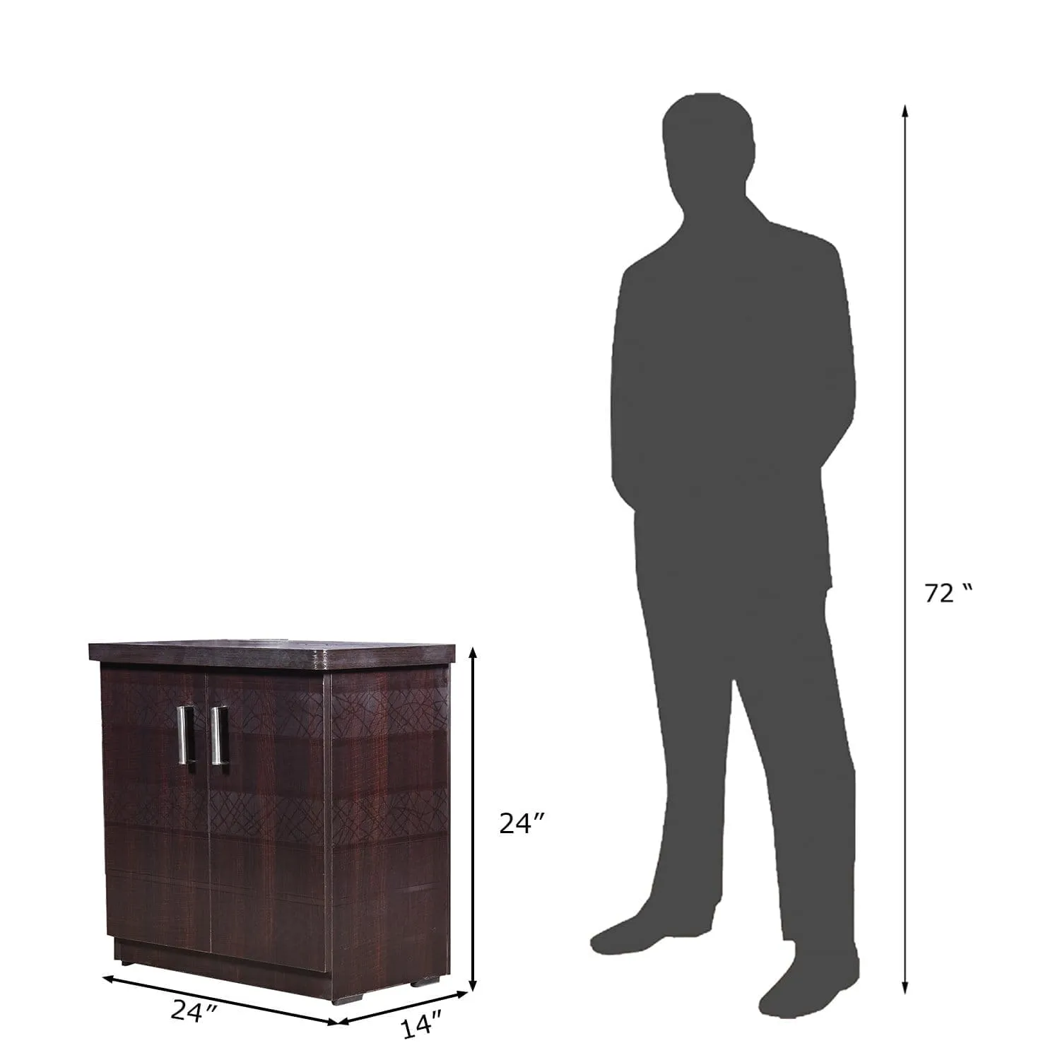 Scribble Textured 2 Door Cabinet | Shoerack for Home Wooden