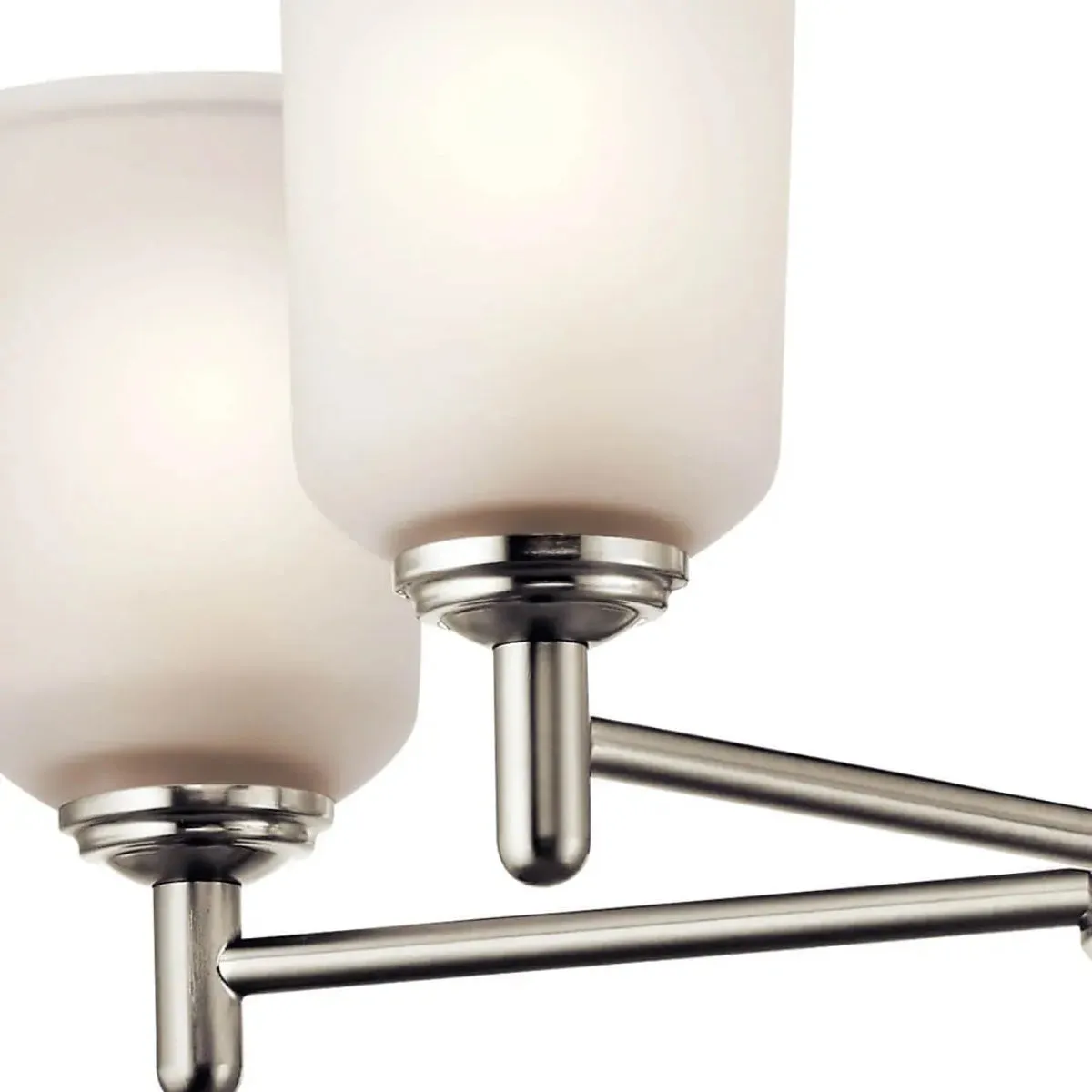 Shailene 24" 5-Light Chandelier with Clear Satin Etched Glass, Brushed Nickel Finish