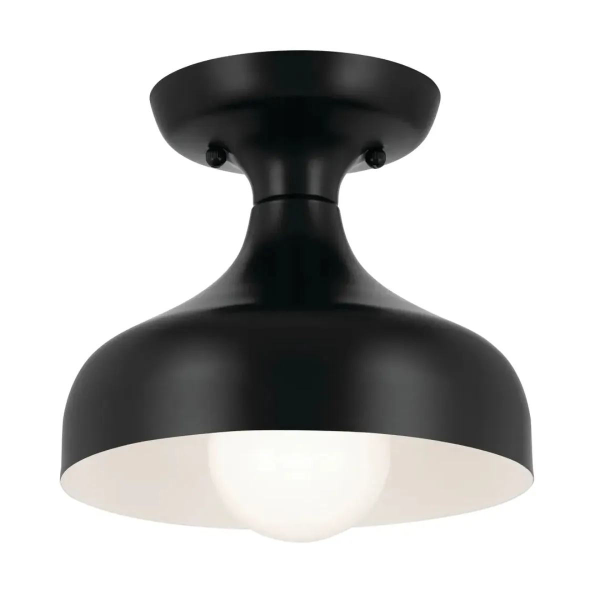 Sisu 8" 1-Light Semi-Flush Mount Light, Black Finish