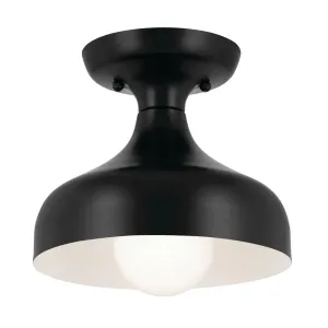 Sisu 8" 1-Light Semi-Flush Mount Light, Black Finish