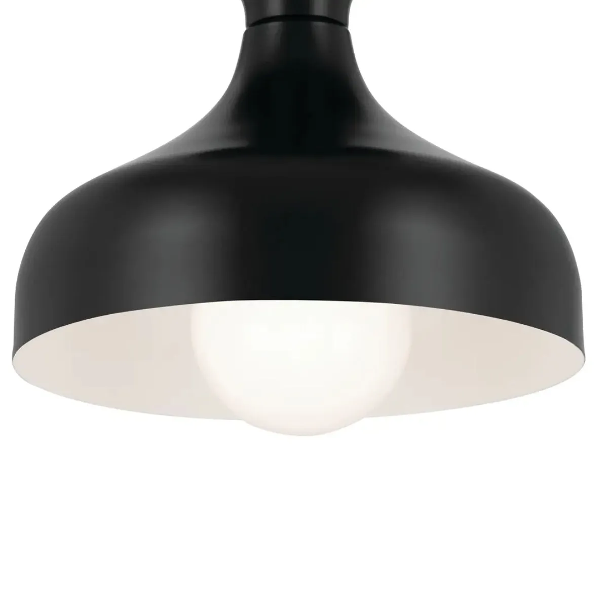 Sisu 8" 1-Light Semi-Flush Mount Light, Black Finish