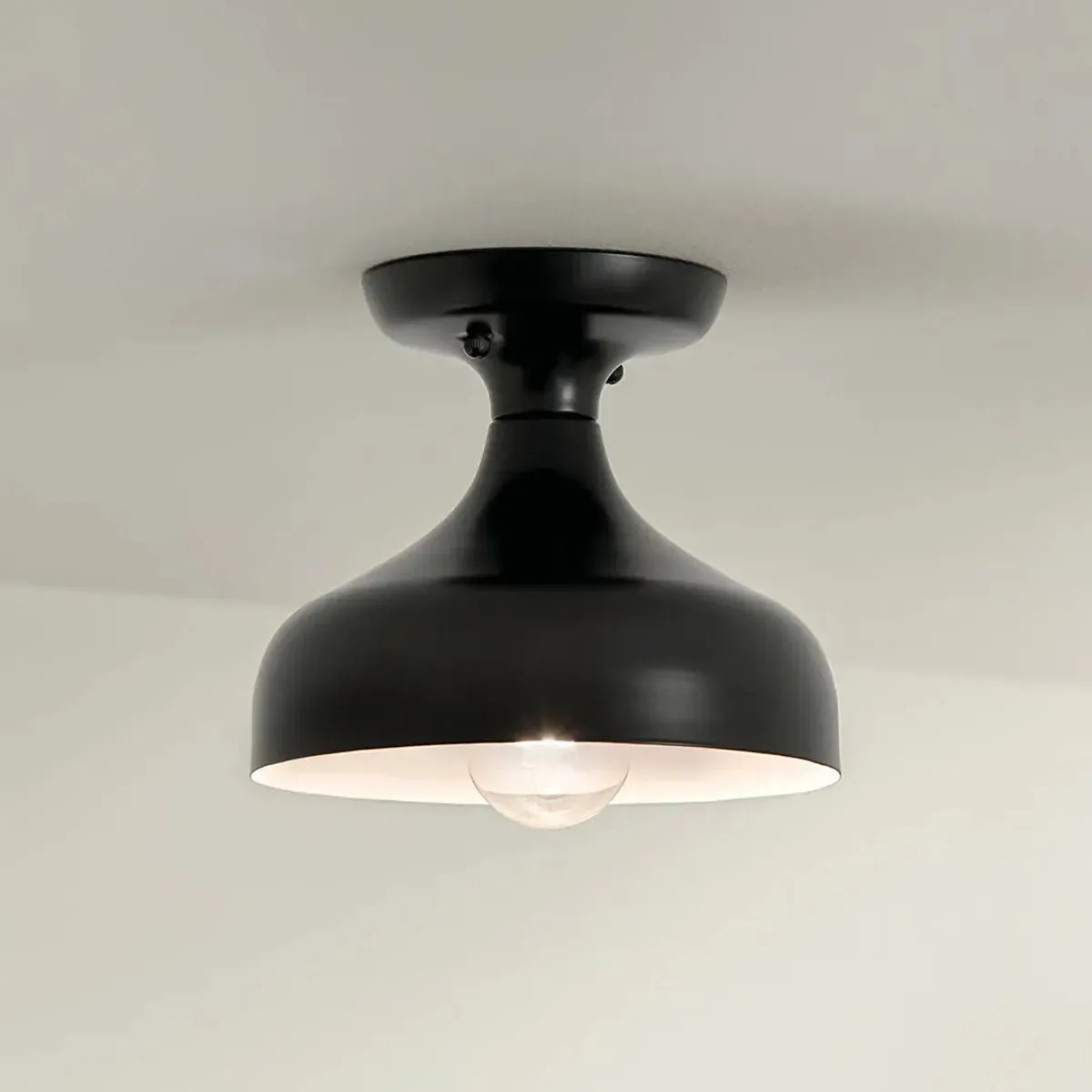 Sisu 8" 1-Light Semi-Flush Mount Light, Black Finish