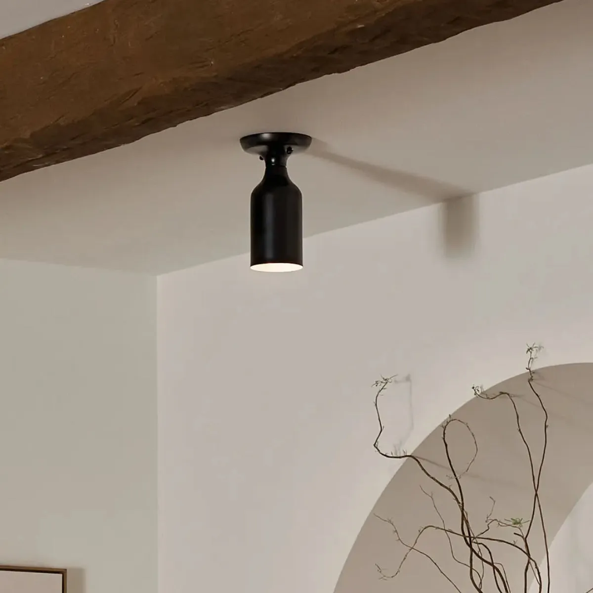 Sisu 9" 1-Light Semi-Flush Mount Light, Black Finish