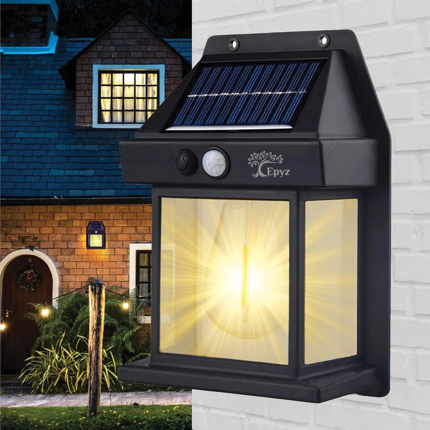 Solar Wall Motion Sensor Black Light