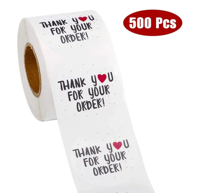 Stickers Roll - Thank You Label - Set of 500 - 1.5 INC