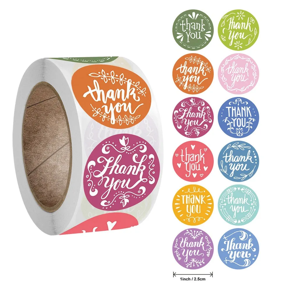 Stickers Roll - Thank You Label - Set of 500 - 1.5 INC