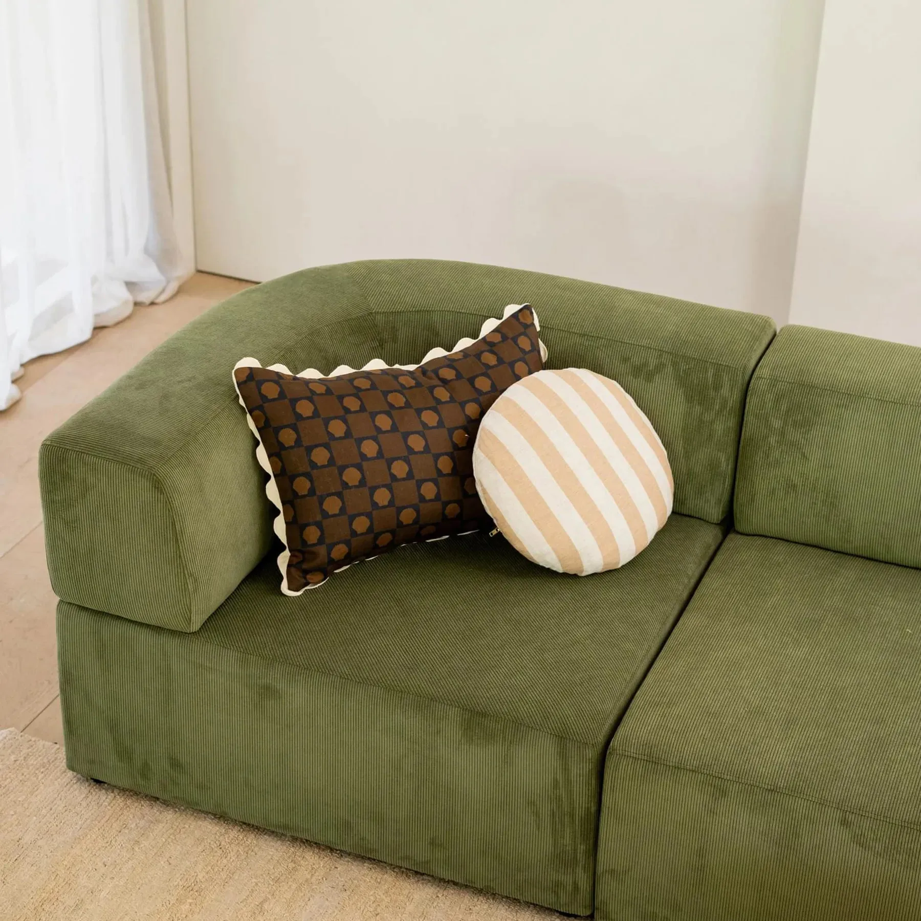 Stretch Closed Angle Sofa - Corduroy Forest