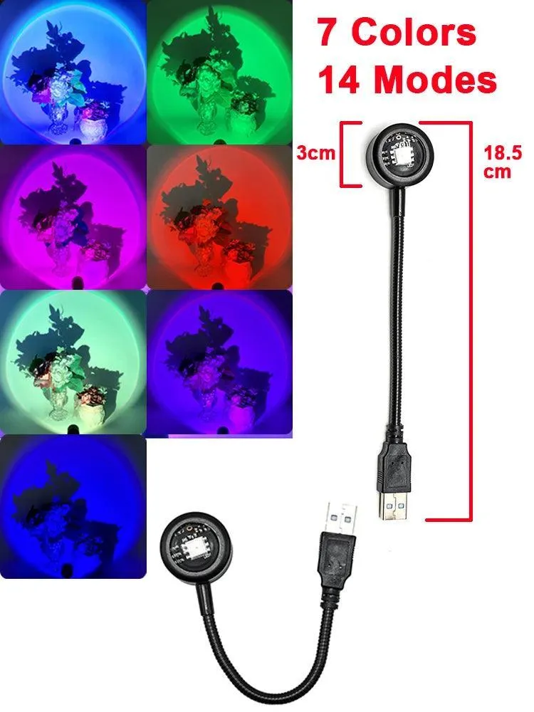 Sunset USB Lamp: Create Cozy Atmosphere with LED Sunset Projection