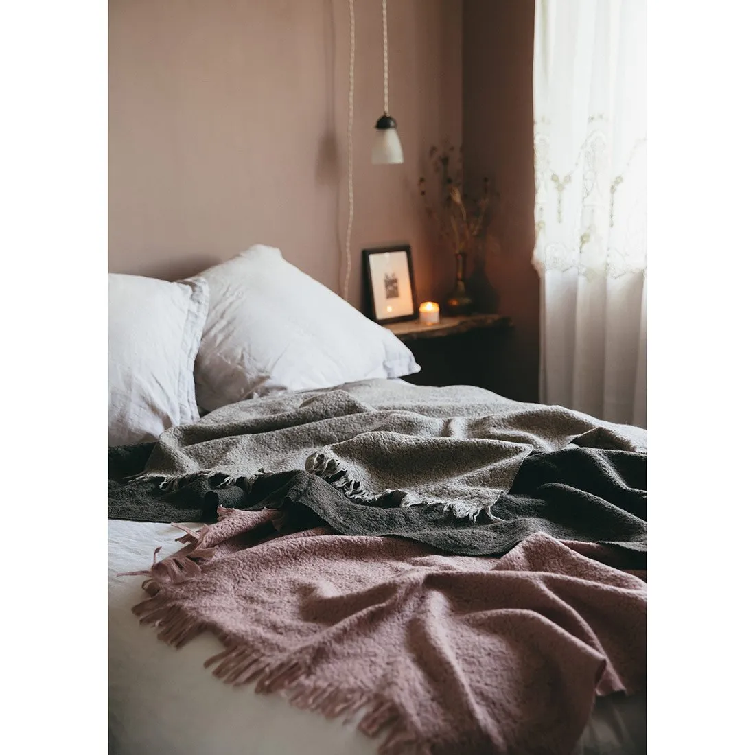 Tea Rose Pure New Wool Blanket