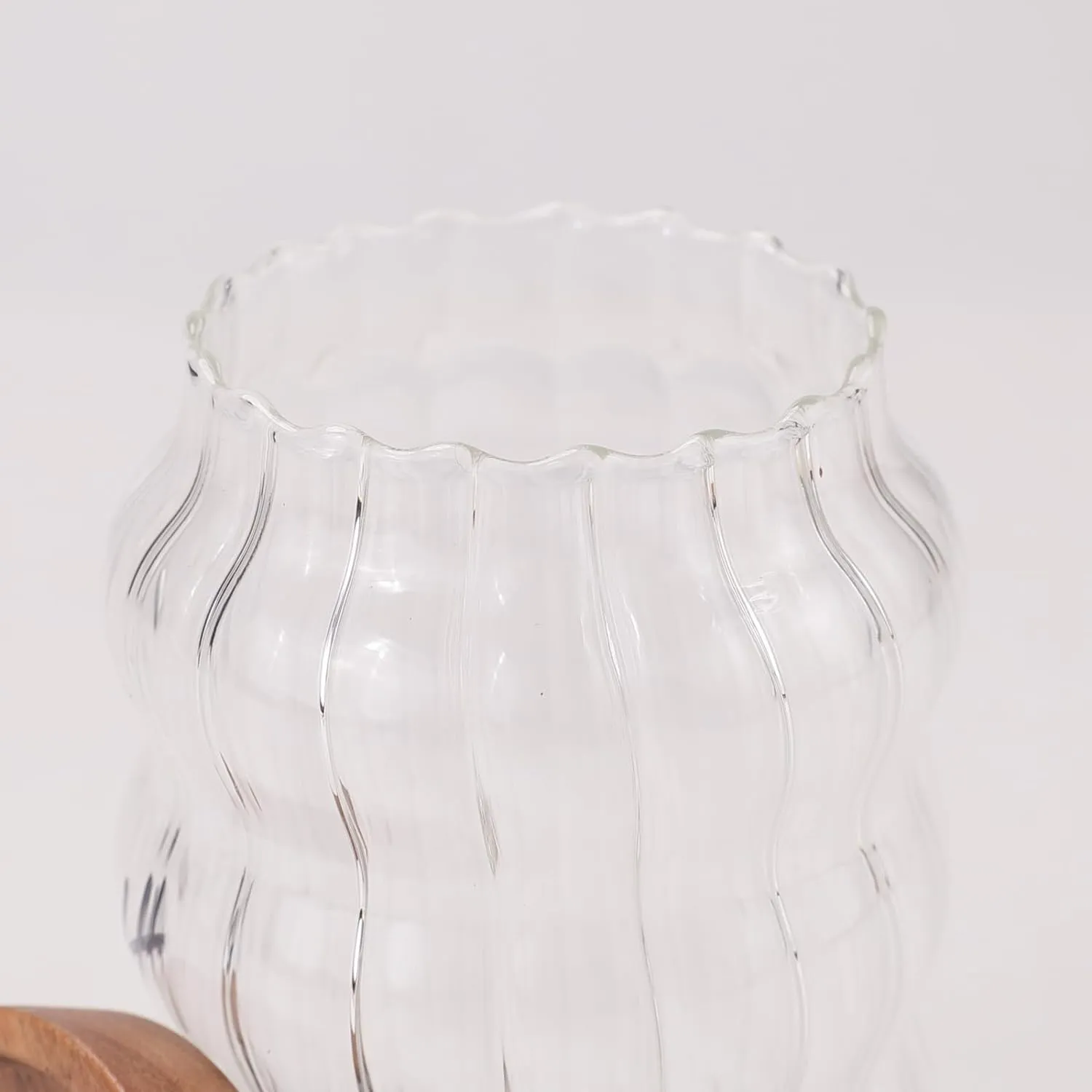 The Better Home Zen Series Borosilicate Containers with Lid 750ml |Container for Kitchen Storage Set | Leakproof, Airtight Storage Jar for Glass Jars with Wooden Lid |Twist Collection Set of 2