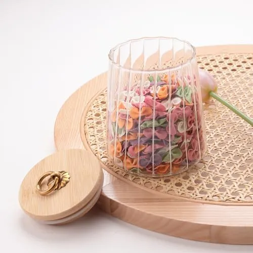 UMAI Borosilicate Glass Jar with Bamboo Lid | Kitchen Organizer Items and Storage | Multi-utility, Leakproof, Airtight Storage Jar for Cookies, Snacks, Tea, Coffee, Sugar (620 ml) (620ml (Pack of 3))