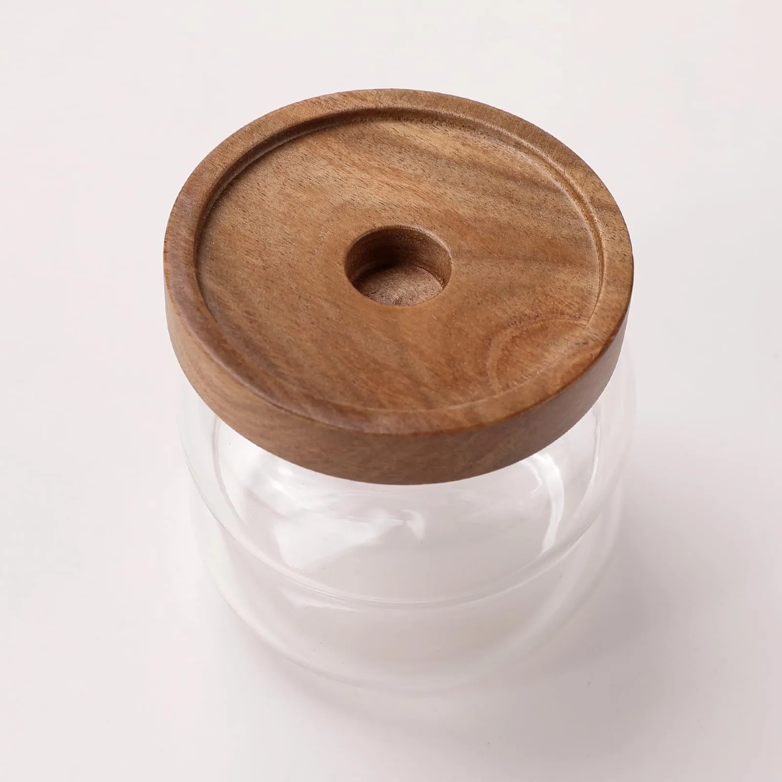 UMAI Borosilicate Glass Jar with Bamboo Lid | Kitchen Organizer Items and Storage | Multi-utility, Leakproof, Airtight Storage Jar for Cookies, Snacks, Tea, Coffee, Sugar | Set of 2 (340ml)