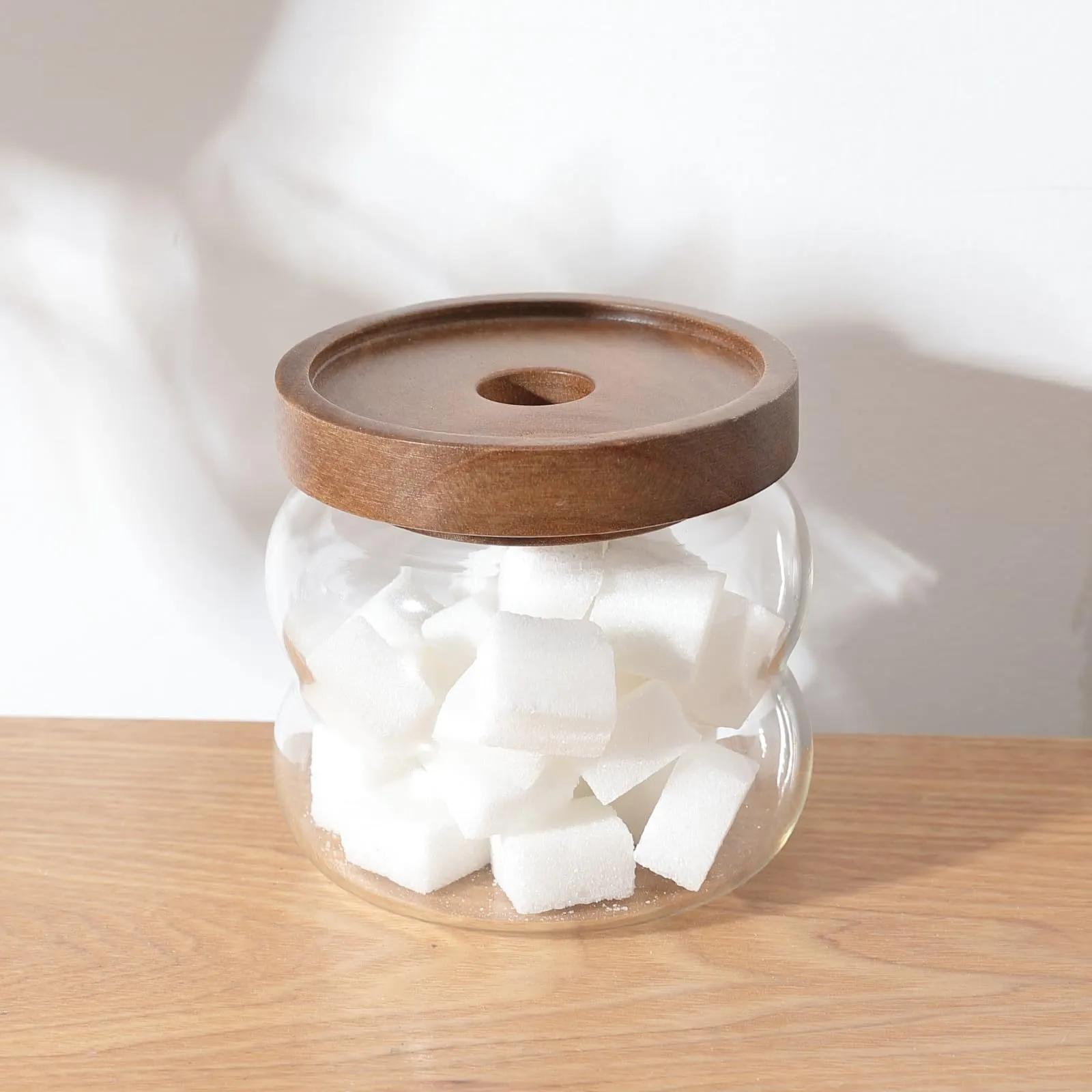 UMAI Borosilicate Glass Jar with Bamboo Lid | Kitchen Organizer Items and Storage | Multi-utility, Leakproof, Airtight Storage Jar for Cookies, Snacks, Tea, Coffee, Sugar | Set of 2 (340ml)