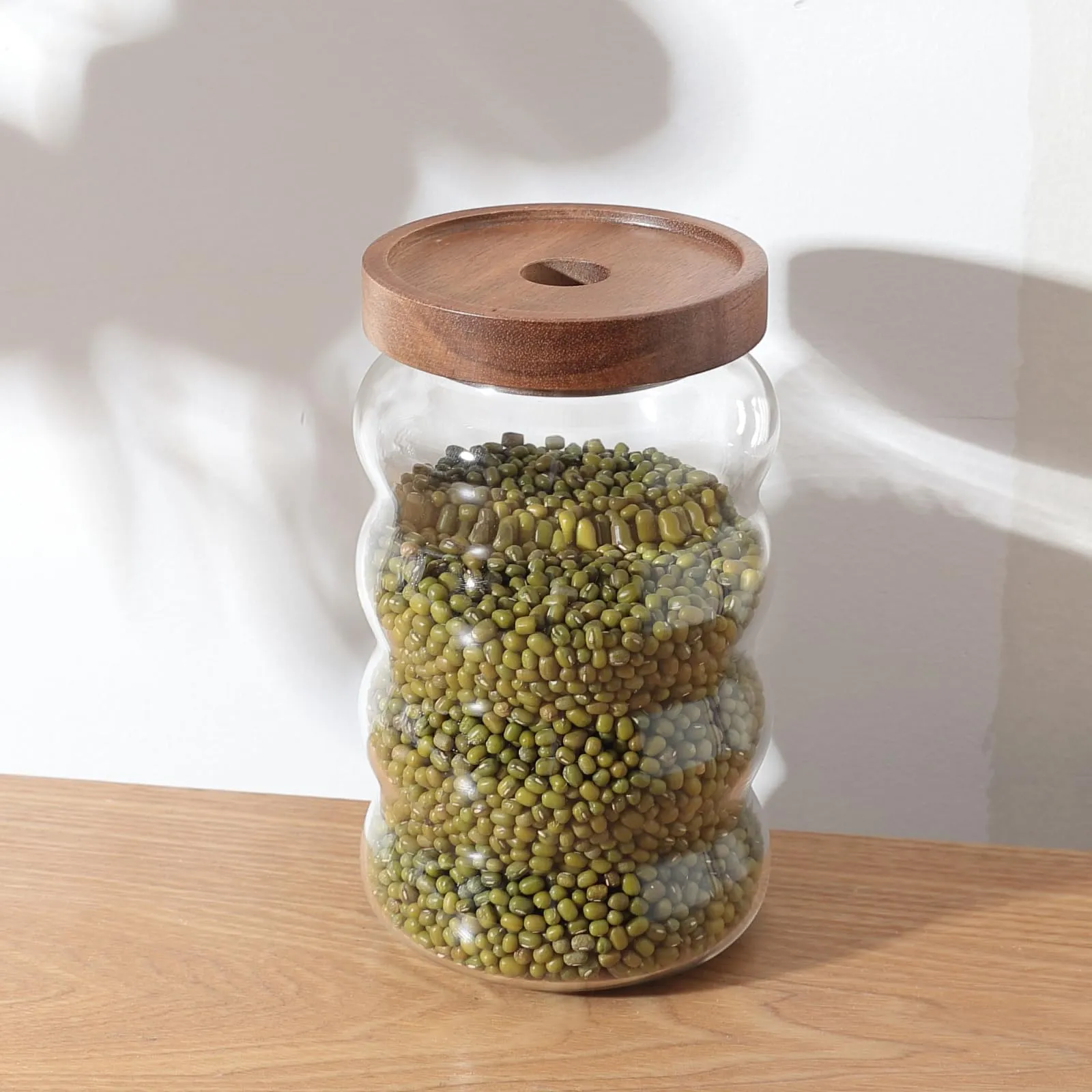 UMAI Borosilicate Glass Jar with Bamboo Lid | Kitchen Organizer Items and Storage | Multi-utility, Leakproof, Airtight Storage Jar for Cookies, Snacks, Tea, Coffee, Sugar | Set of 2 (700ml)