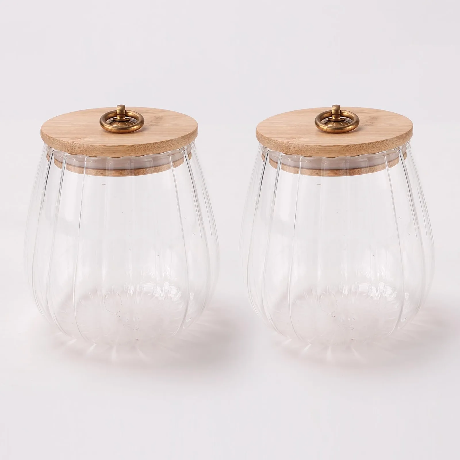 UMAI Borosilicate Glass Jar with Bamboo Lid | Kitchen Organizer Items and Storage | Multi-utility, Leakproof, Airtight Storage Jar for Cookies, Snacks, Tea, Coffee, Sugar | Set of 2 (830ml)