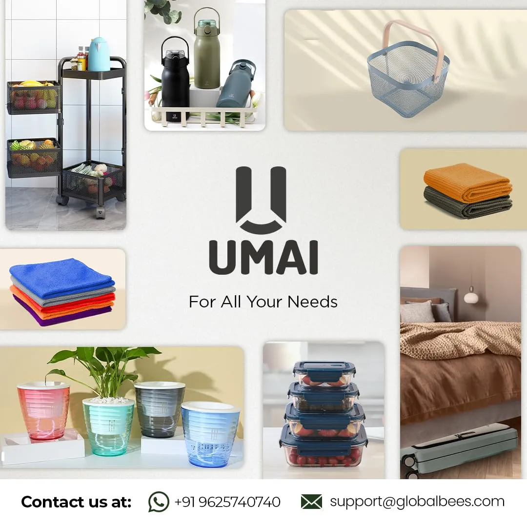 UMAI Pack of 2 Kitchen Containers Set with Wooden Lid 1400ml | Transparent Airtight Borosilicate Jars for Kitchen Storage | Ideal for Cookies, Snacks, Spices, Tea, Coffee, Sugar & Dry Fruits