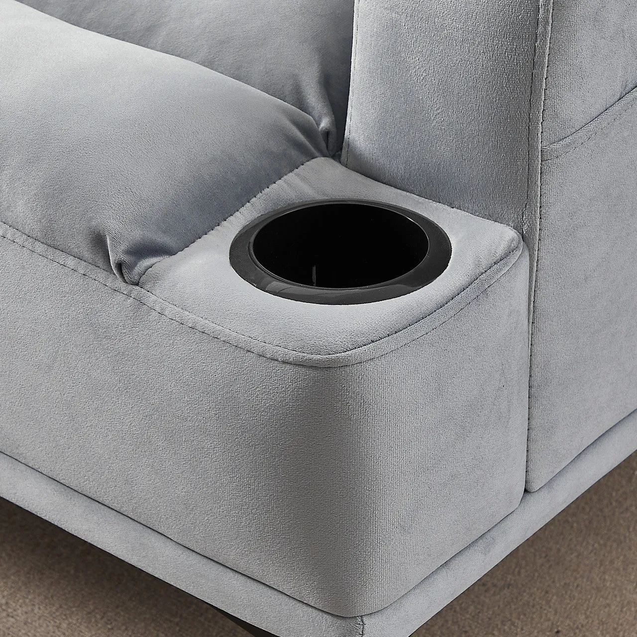 Velvet Comfort Accent Chair & Ottoman