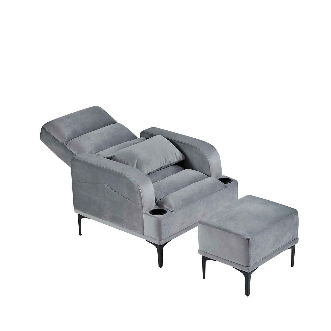 Velvet Comfort Accent Chair & Ottoman