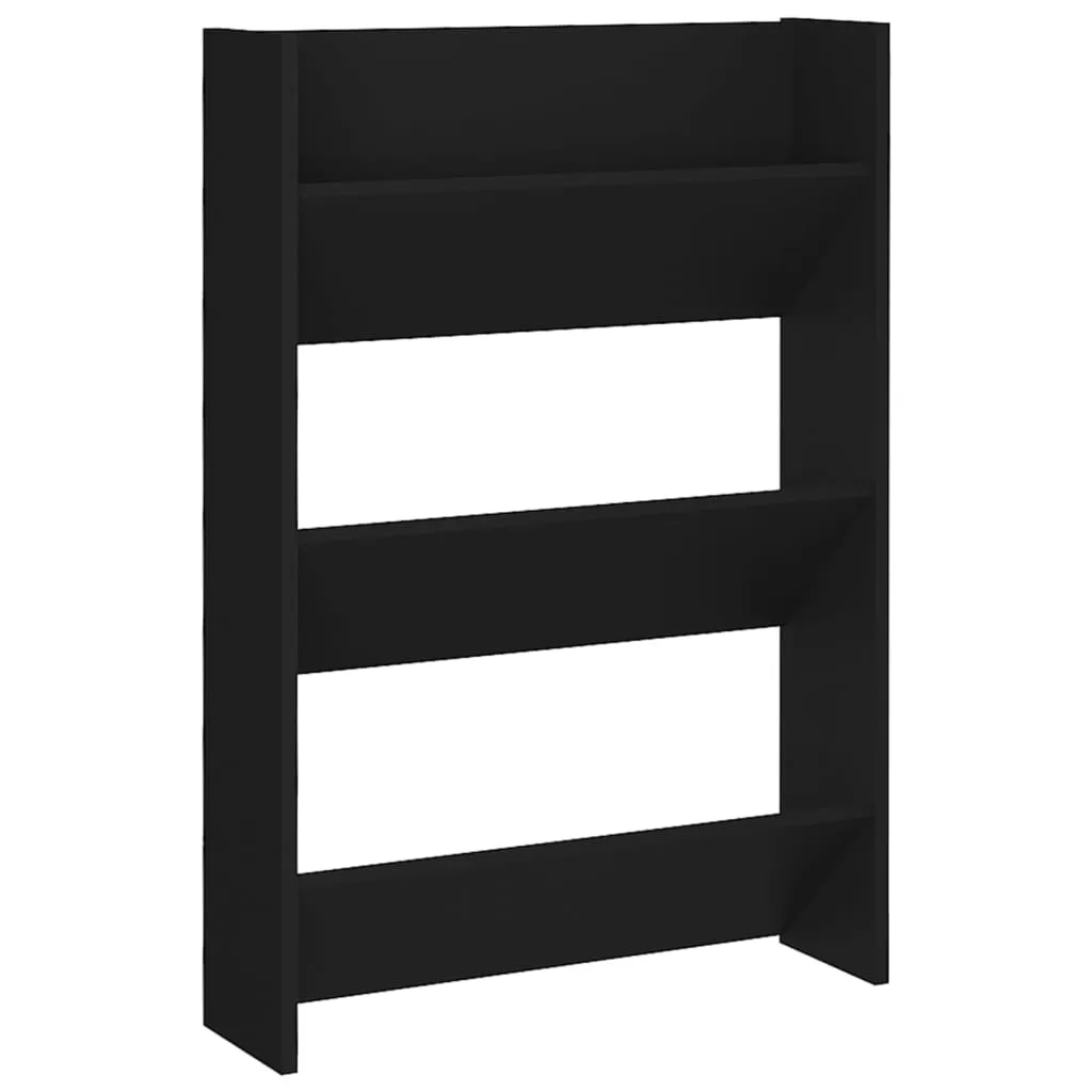 Wall Shoe Cabinets 2 pcs  Black 60x18x90 cm Chipboard
