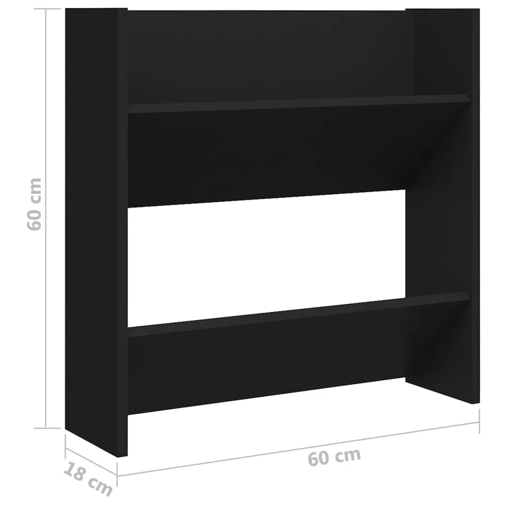 Wall Shoe Cabinets 4 pcs Black 60x18x60 cm Chipboard