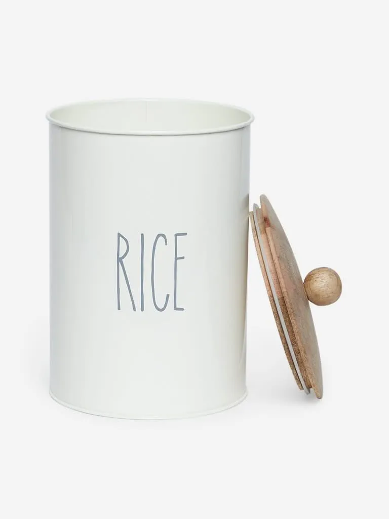 Westside Home Off White Rice Canister with Lid