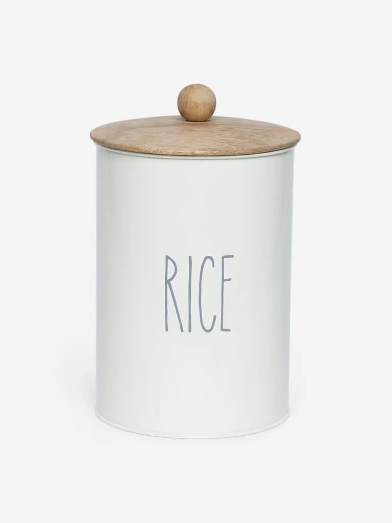 Westside Home Off White Rice Canister with Lid