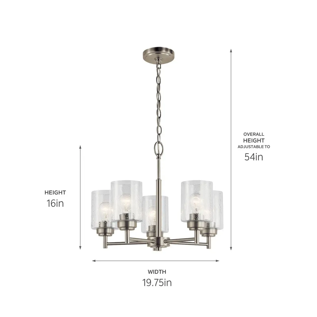 Winslow 20" 5-Light Chandelier, Brushed Nickel Finish