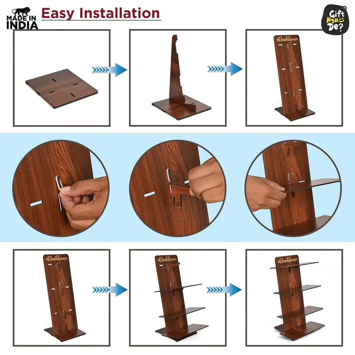 Wooden Bookcase For Home & Office | Space Saving Book Rack | Freestanding Books Holder (DIY)