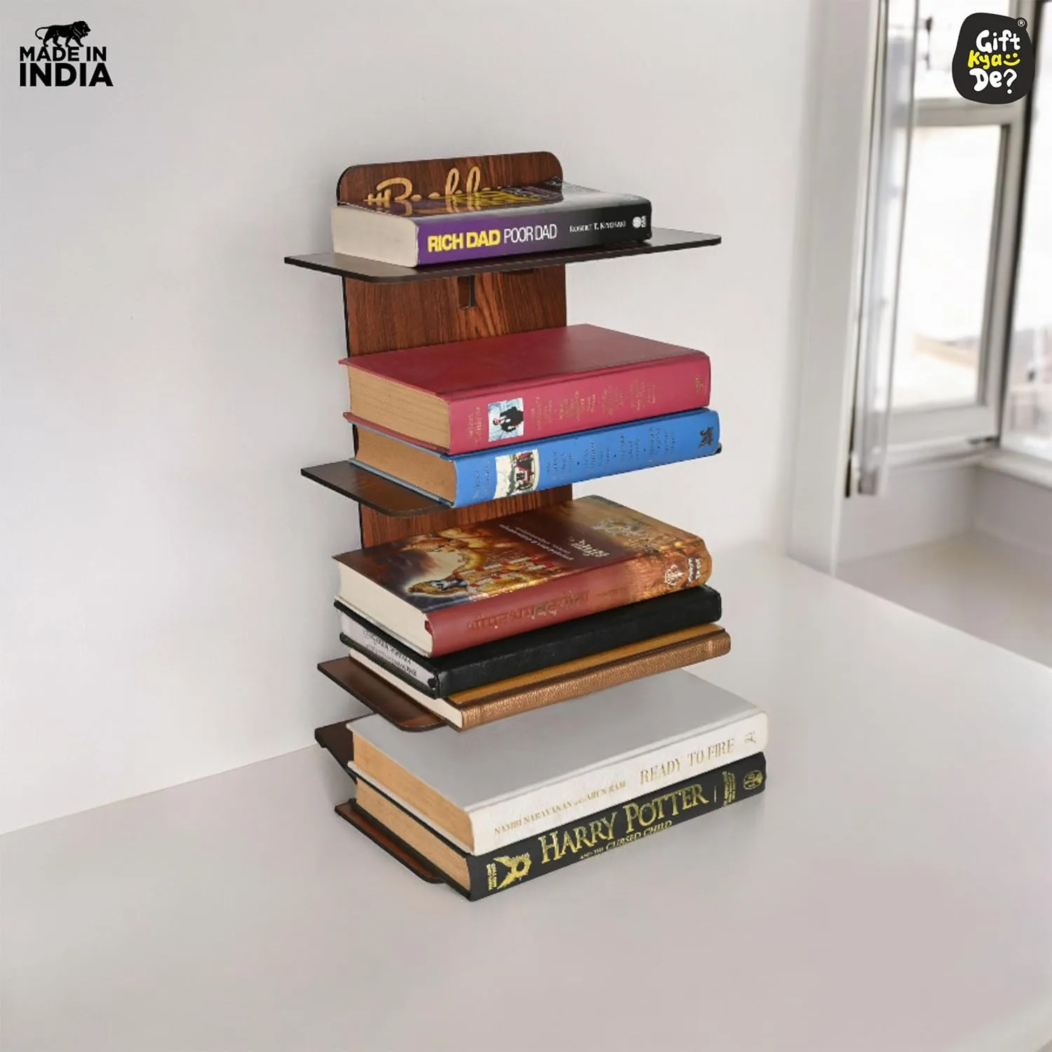 Wooden Bookcase For Home & Office | Space Saving Book Rack | Freestanding Books Holder (DIY)