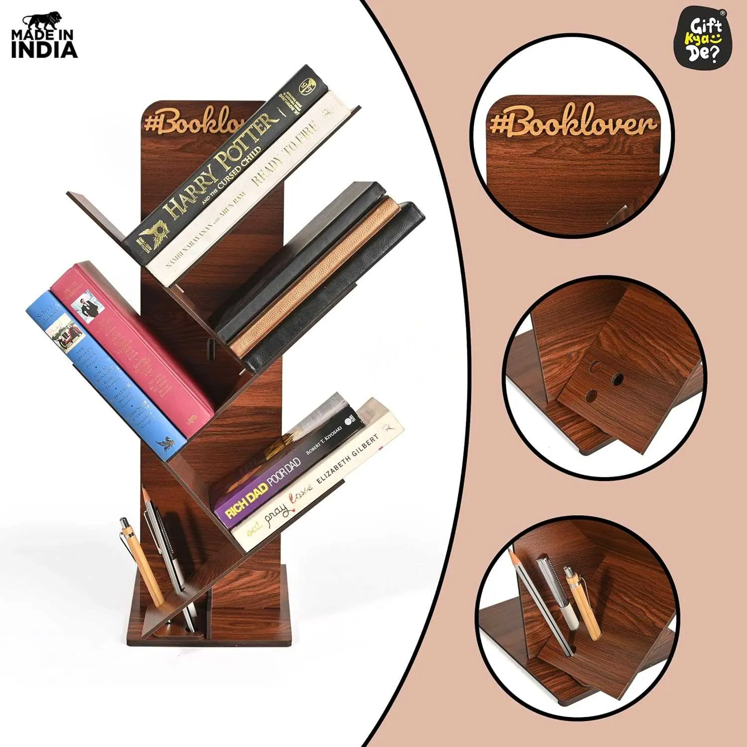 Wooden Bookcase For Home & Office | Space Saving Book Rack | Freestanding Books Holder (DIY)