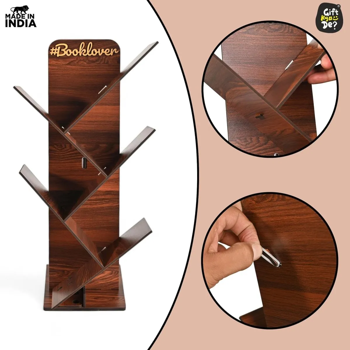 Wooden Bookcase For Home & Office | Space Saving Book Rack | Freestanding Books Holder (DIY)