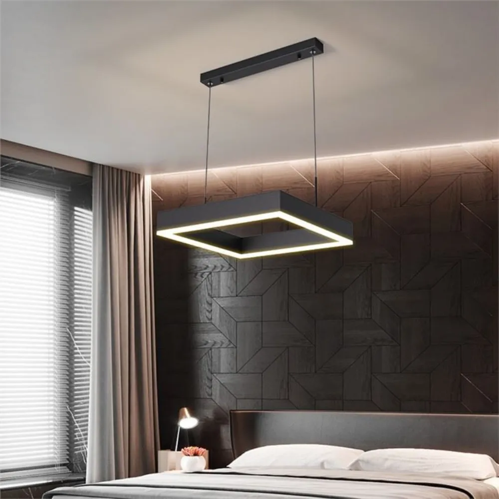 Wooden Twist Modern Nordic Minimalist Square Pendant Light LED Chandelier ( Set of 3 )