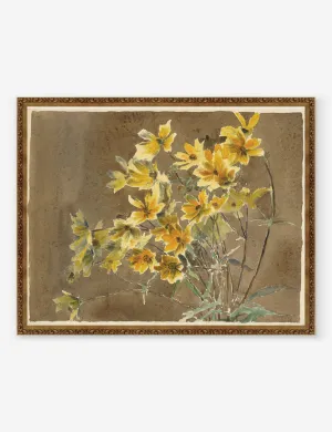 Yellow/Orange Flower with Border Print by Hannah Borger Overbeck